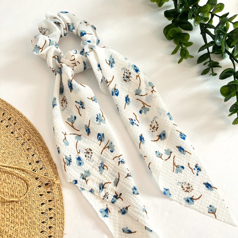 Boho Hair Scrunchie Scarf Bow